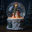 Lanterne en forme de boule à neige lumineuse avec scène musicale de bonhomme de neige - scintillante, minuterie, USB / pile, décoration de Noël et cadeau