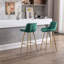 Ensemble de 2 tabourets de bar, avec tabouret de comptoir en tissu chromé et repose-pieds-677452134