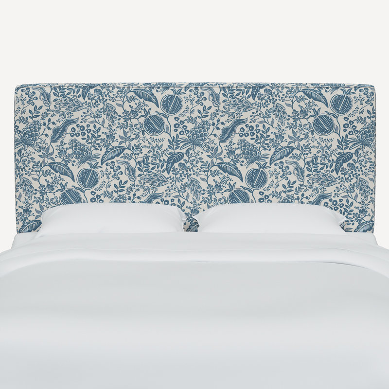 Elly Headboard, California King, Rpc Pomegranate Blue Linen