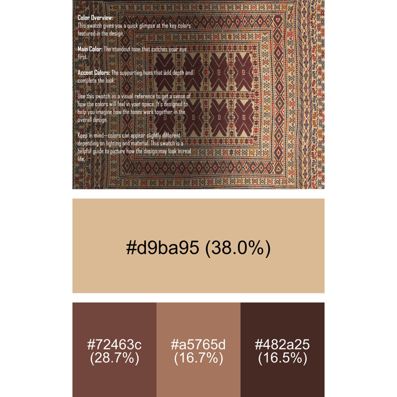Tapis traditionnel brun / beige / rouge, Rectangle 2 pi x 3 pi