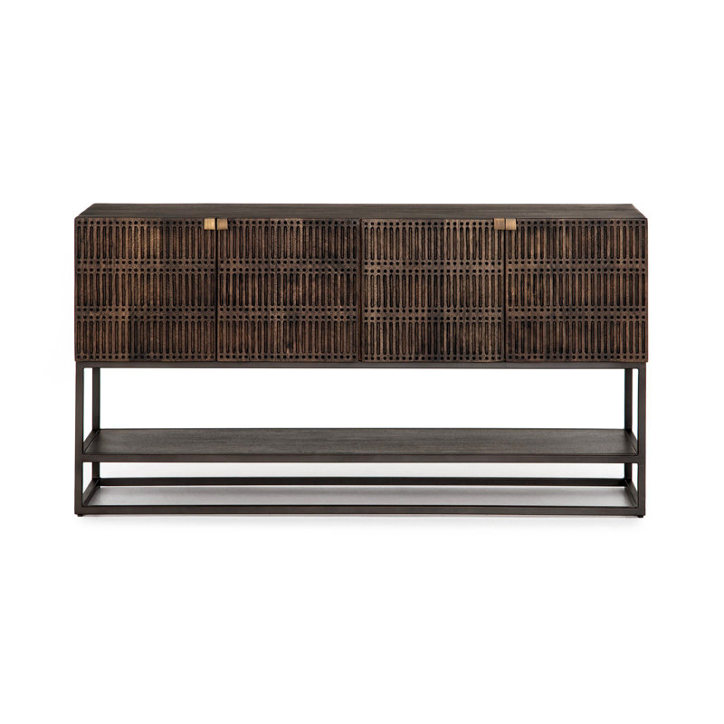 Kelby 56'' W Solid Wood Console Table, Brown