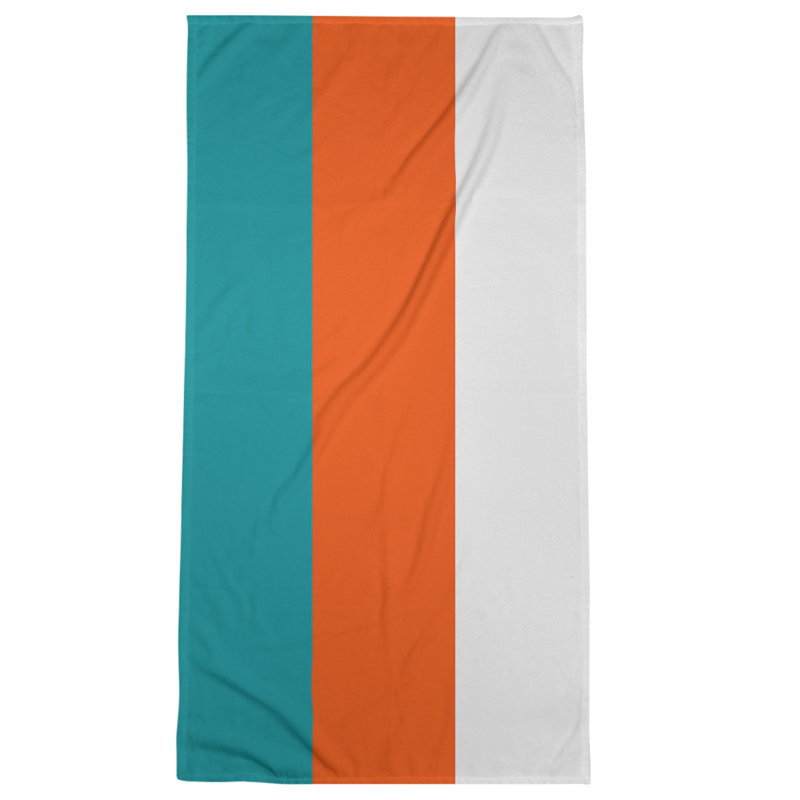 Bath Towel, Sea Green/Orange/Off White