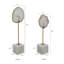 S/2 White Agate Decorative Statuaries with Gold Aluminum Stand and Marble Pedestal-1720693509