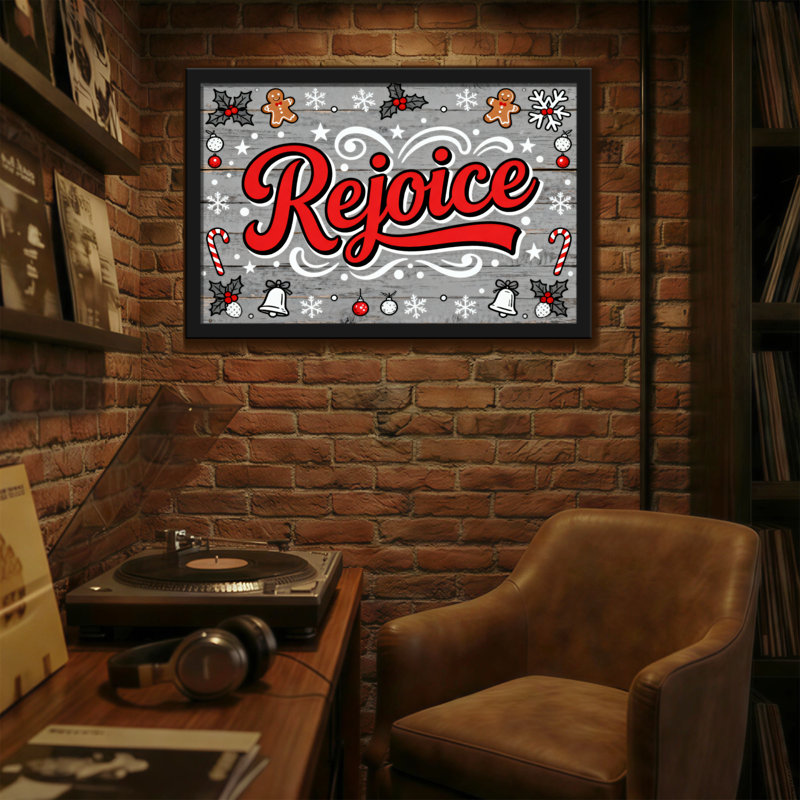 Christmas Rejoice Christmas Decorative Pattern Print