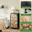 Commode à 4 tiroirs pour chambre à coucher Élégante commode à pétales botaniques aux tons clairs de petite taille