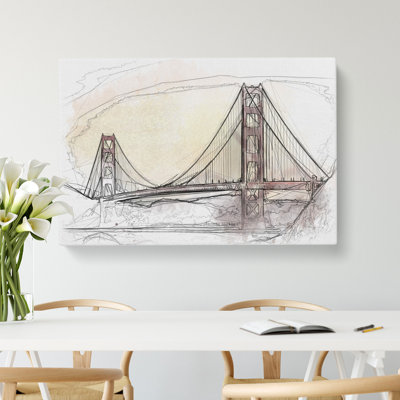 Golden Gate Bridge Vol.3 Sketch - Wrapped Canvas Print