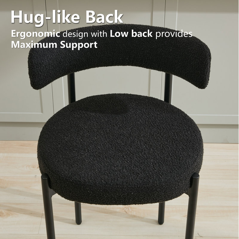 Chaise de salle à manger rembourrée Modern, 4, Noir, Noir, noir, noir, noir