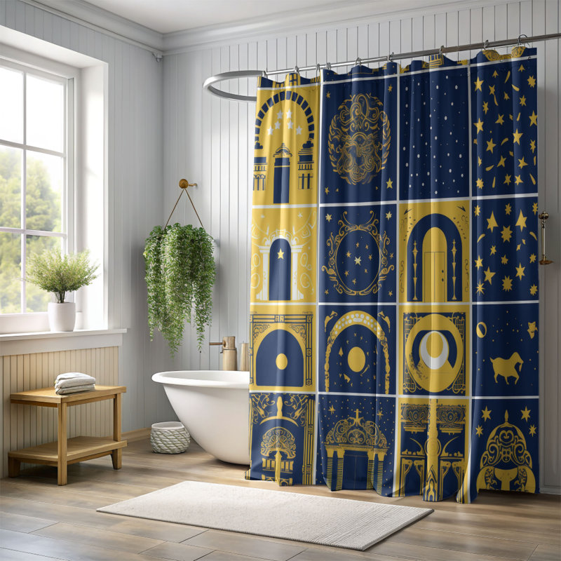 Astral Secret - Rideau de douche Premium, H 74 po x l 71 po
