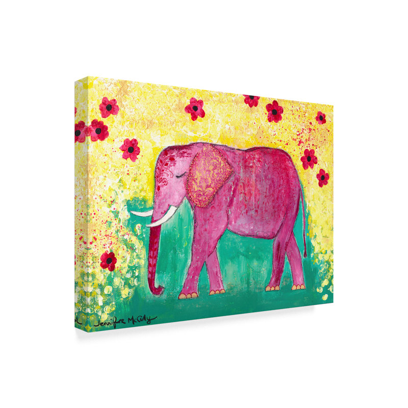 Art sur toile Huso «Pink Elephant», H 14 po x l 19 po x P 2 po
