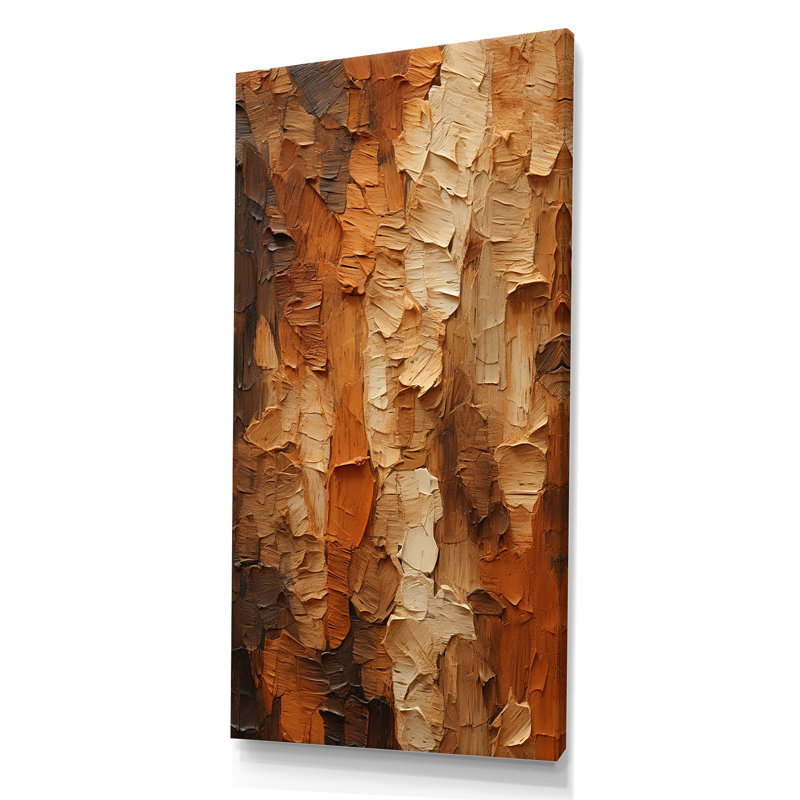 «Brown Tree Bark Essence 2», reproduction sur toile encadrée, Toile tendue, H 60 po x l 28 po x P 1,5 po