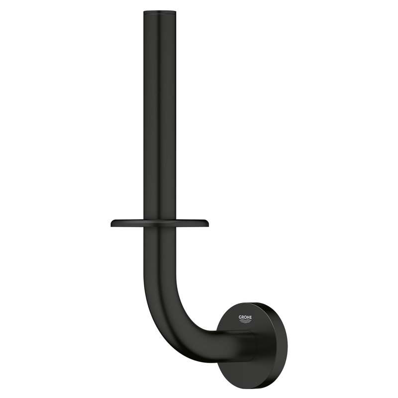 Essentials Cube Wall Mount Toilet Paper Holder, Matte Black