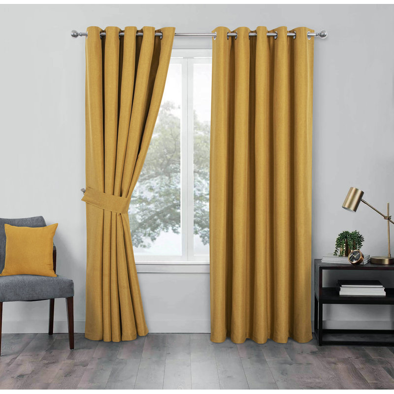 Kareesha Blackout Curtain Pair, 114 W x 137 D cm, Ochre