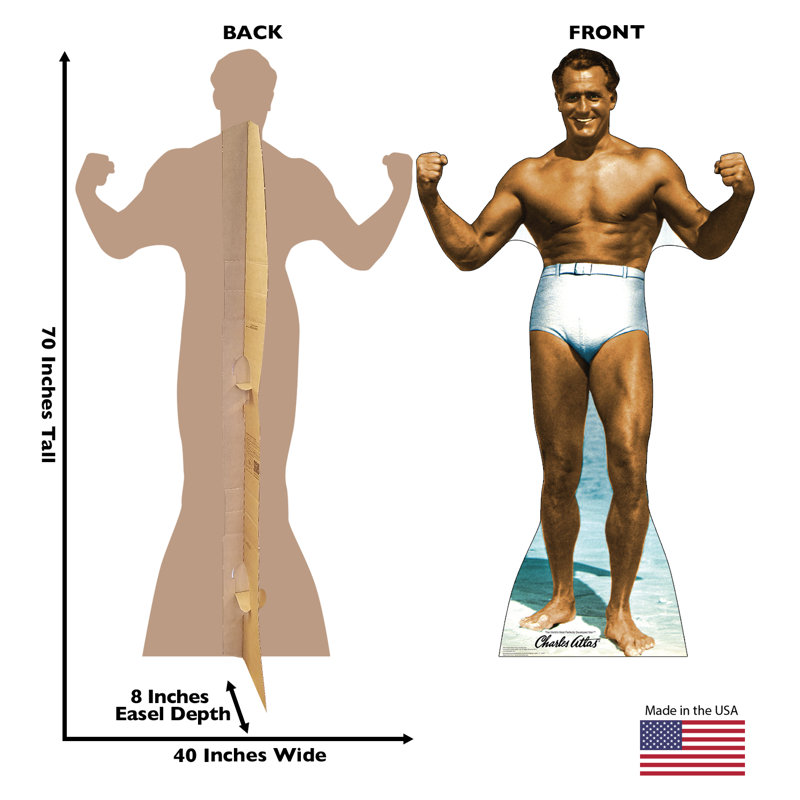Charles Atlas 70'' Black and White Cardboard Standup