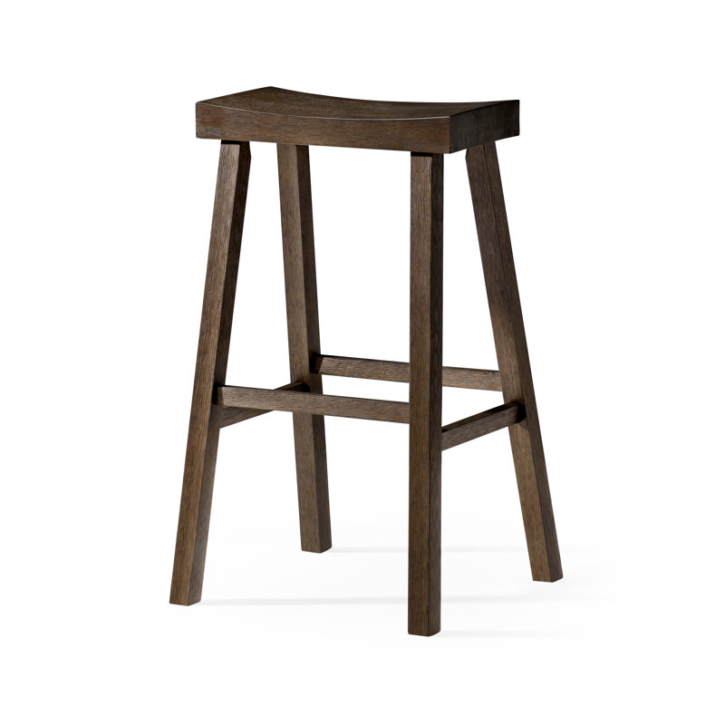 Maven Lane Vincent Wooden Kitchen Stool, Antiqued Brown, Bar Stool ( 31" Seat Height )