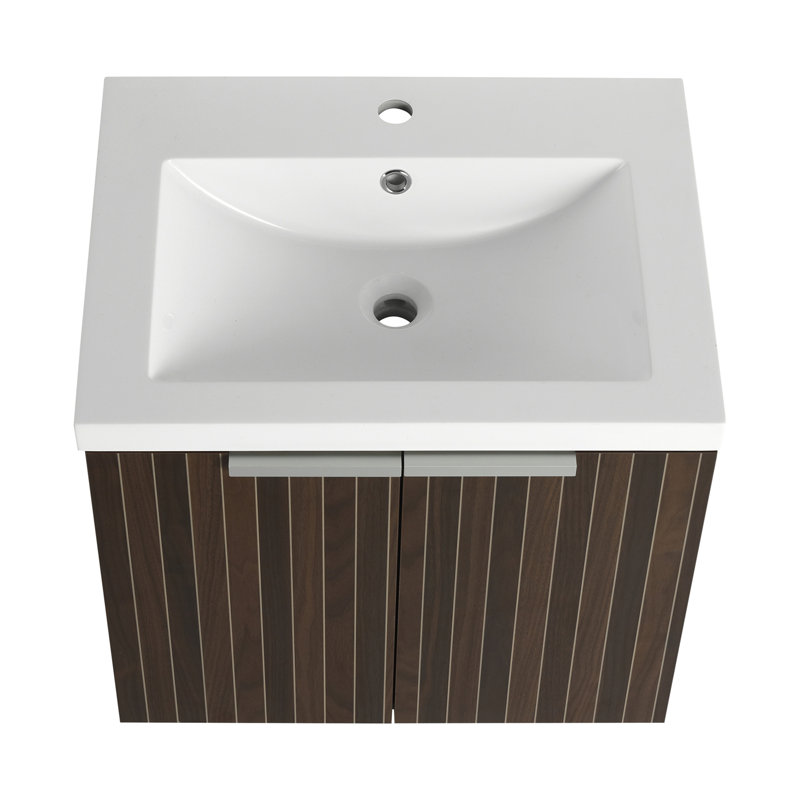 Armoire de salle de bain 24 po avec lavabo en résine