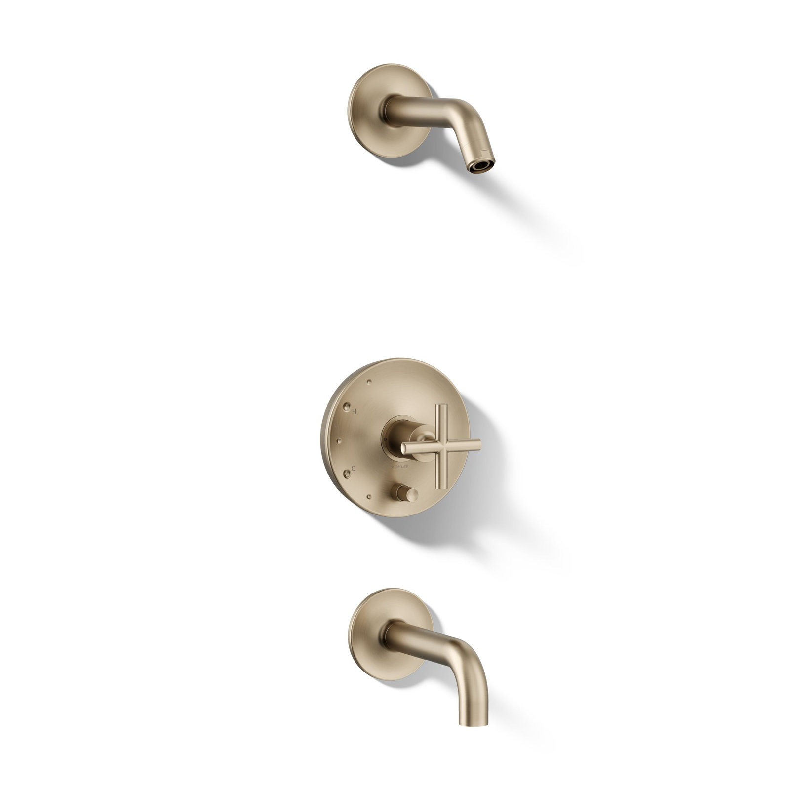 Purist Shower Faucet, Cross, Vibrant Brushed Bronze