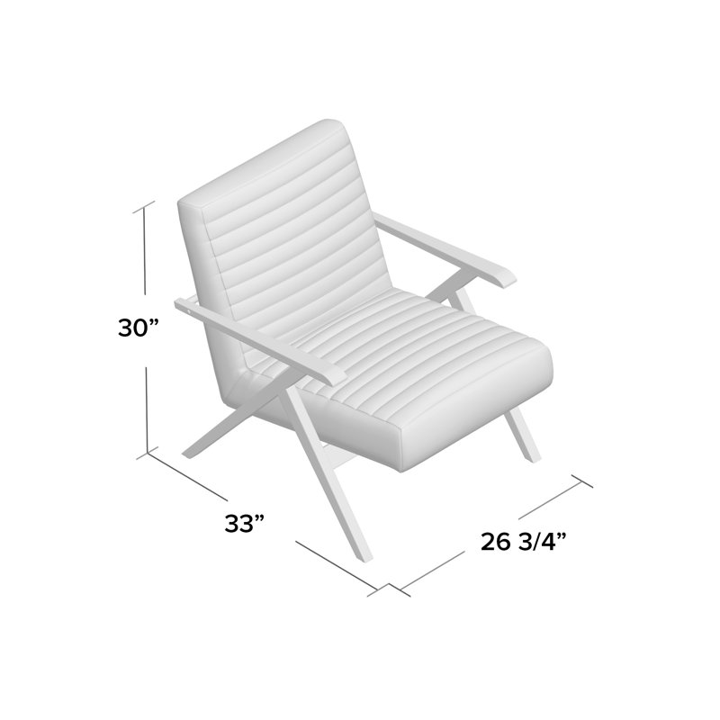 Hendrieth Faux Leather Armchair - Grey, Grey Performance