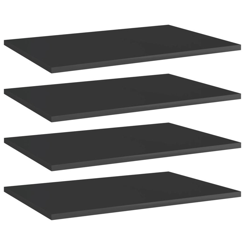 Tablettes flottantes étagères murales, Noir très lustré, H 0,6 po x l 23,6 po x P 15,7 po