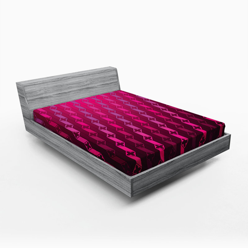 Microfiber Geometric Fitted Sheet, Full Fitted Sheet