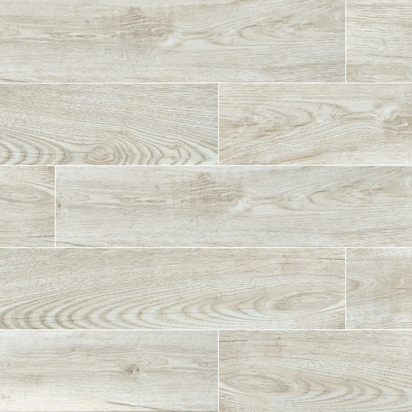 NATIONAL WOOD 8''×48'' Cream Natural Wood Look Porcelain Wall & Floor Tile