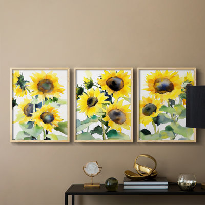 Floral Study  Series  CLXXV  -Set Of 3 Framed Giclee Prints -Ready to Hang