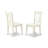 3 Piece Kitchen Table Set for Small Spaces Contains a Round Dining Room Table with Pedestal and 2 Solid Wood Seat Chairs, Linen White-1532305611-1582237922-1558069129
