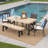 Polen 6 - Person Acacia Wicker Patio Dining Set with Extendable Rectangular Table