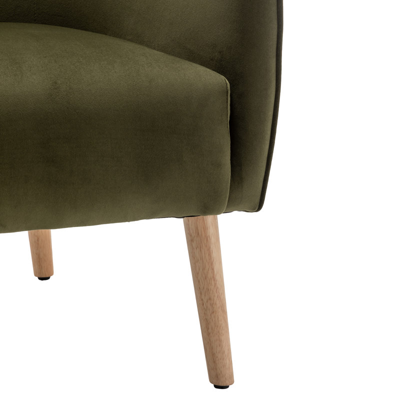 Fauteuil demi-tonneau Marzi, Velours vert sauge