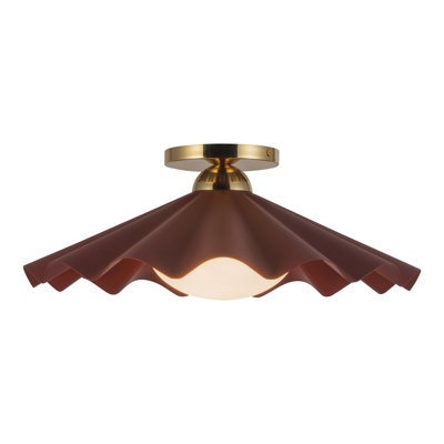 Furrow 16-in Burgundy Semi-Flush Mount