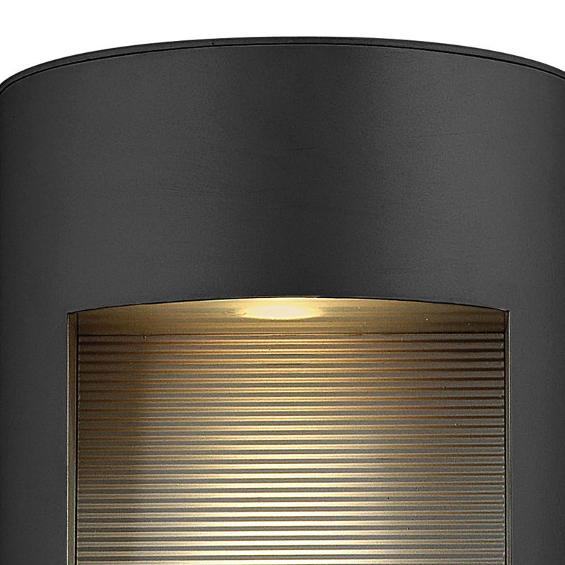 Luna 2-Light Outdoor Flush Mount, 24" H x 9" W x 4" D, Satin Black, MR-16