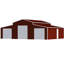 Garage en métal de 42 pi x 30 pi pour la maison et la ferme, acier vieilli, 14 cadres, 26 panneaux, trois portes roulantes, entrée latérale, fenêtre, finition rouille rouge, rangement pour outils de 15 à 20 ans