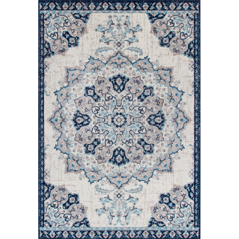 Tapis oriental bleu / beige Babb, Rectangle 3 pi 3 po x 4 pi 11 po
