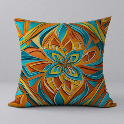 Pillow  New ManosMorenas  Vibrant Character & Patterns/ size 18"x18"