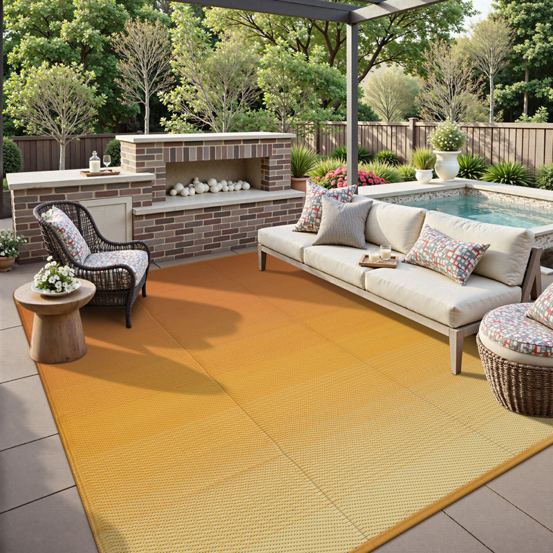 Tapis en polypropylène durable tant pour l'extérieur que pour les patios, les jardins et les abords de piscine