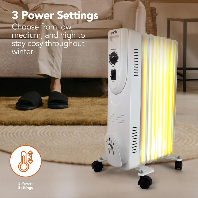 Igenix 1.5kW Oil Filled Radiator White