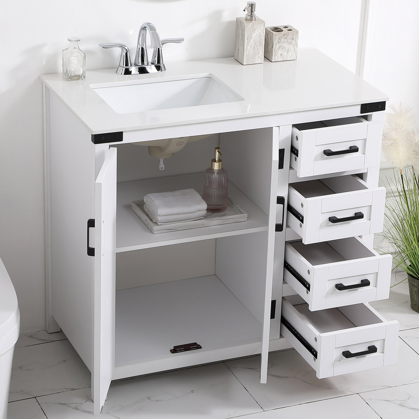 Slayton 36'' Single Bathroom Vanity, White