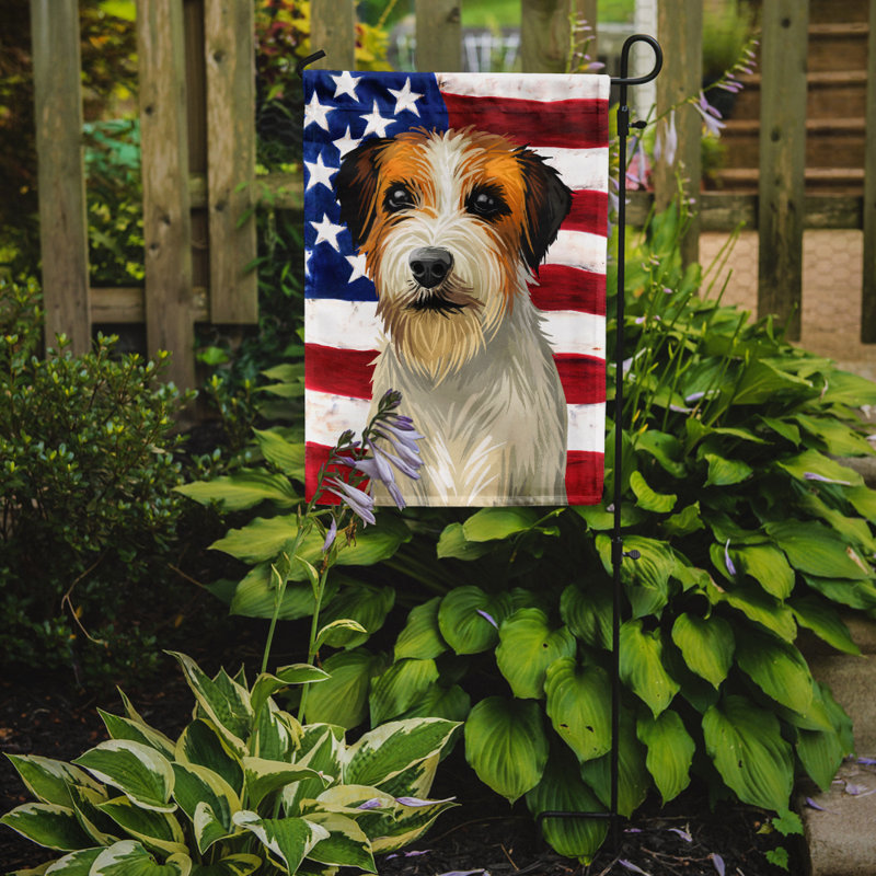Polyester à 2 côtés 15 x 11 po drapeau de jardin, Russell Terrier