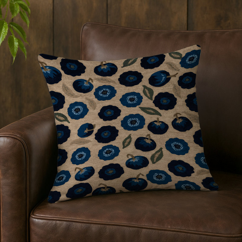 Coussin intérieur et extérieur, Carré 18 po, Bleuet Highbush