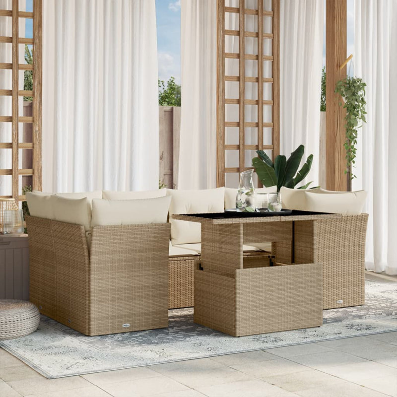 Ensemble de canapé de jardin modulaire en rotin PE 7 pièces Vidaxl