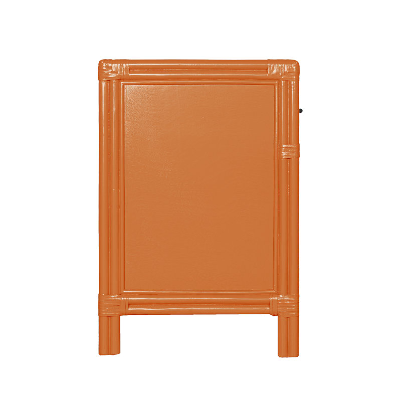 Clara Collection 1 - Drawer Rattan Nightstand, Citrus Orange