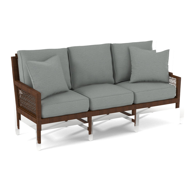 Pine Isle 76" Square Arm Sofa with Reversible Cushions, Glacier Blue Textured; 0805-54, Stone Hearth