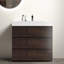 Meuble-lavabo de salle de bain 36 po - Noyer, lavabo blanc, rangement immense, élégant, lavabo pour instruments moderne, accumulations de finition, terrassement-130597515-130597523-130597518