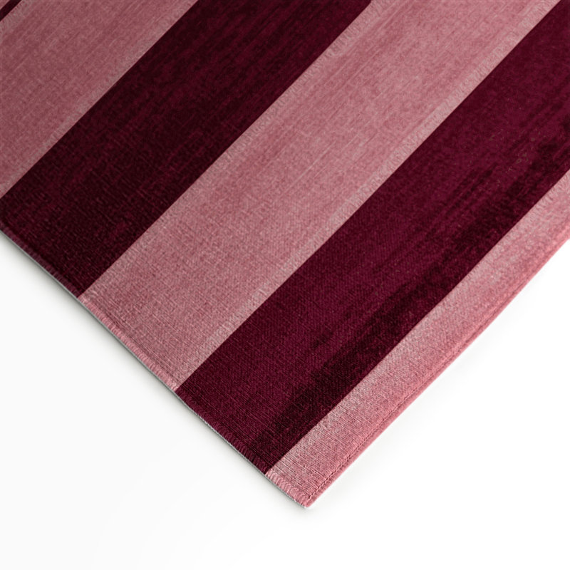 Tapis intérieur / extérieur rouge HorizontalStripes, Rectangulaire 3 pi x 5 pi