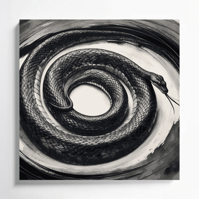 Art animalier sur toile, faune noire, H 16 po x l 16 po