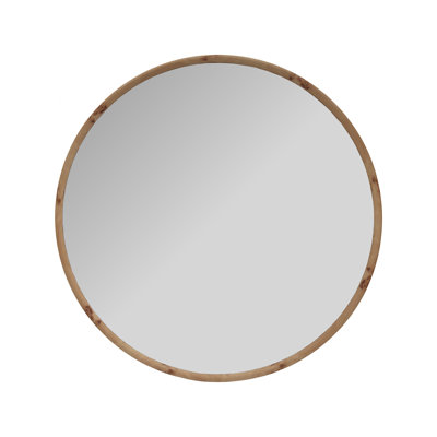 Burled Round Mirror