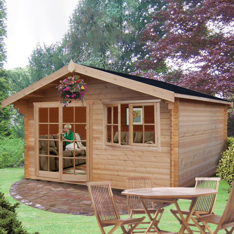 Abbeyford 12 x 12 Ft. Tongue & Groove 28mm Log Cabin, Yes
