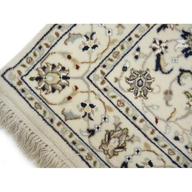 Tapis oriental en laine noué à la main beige, Tapis de couloir 2 pi 9 po x 20 pi 6 po