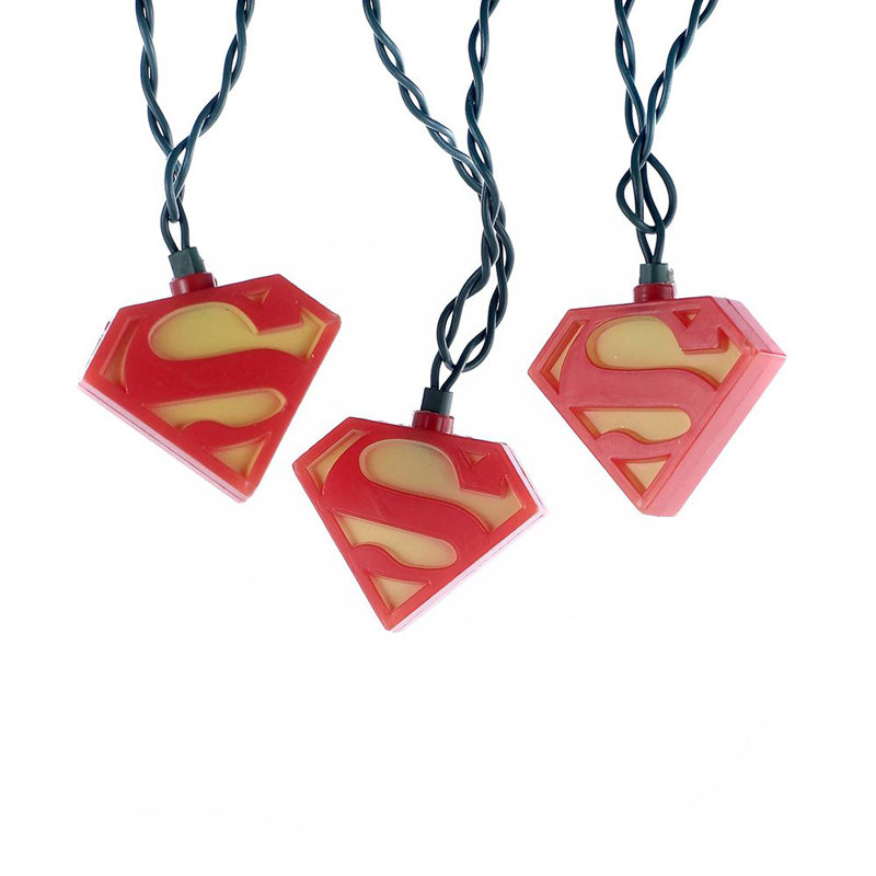 Kurt Adler Indoor/Outdoor UL 10-Light Superman Light Set, 9ft