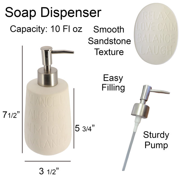 Pure Soap Freestanding Soap Dispenser 17 FL OZ in Glass and Bamboo