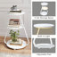 LED Light, Bedside Table End Table With 3 Shelf, 34cm Desktop Side Table-134514157